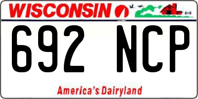 WI license plate 692NCP