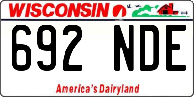 WI license plate 692NDE