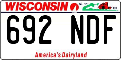 WI license plate 692NDF