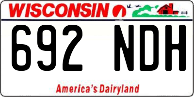 WI license plate 692NDH