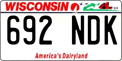 WI license plate 692NDK