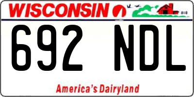WI license plate 692NDL