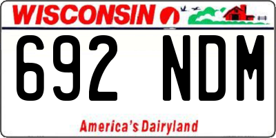 WI license plate 692NDM