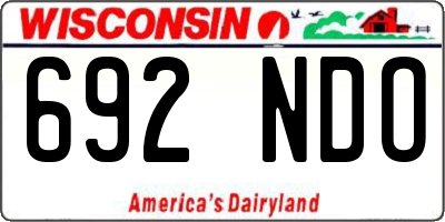WI license plate 692NDO