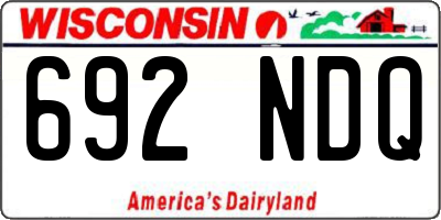 WI license plate 692NDQ