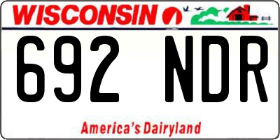 WI license plate 692NDR