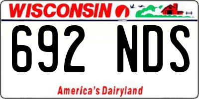 WI license plate 692NDS