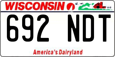 WI license plate 692NDT