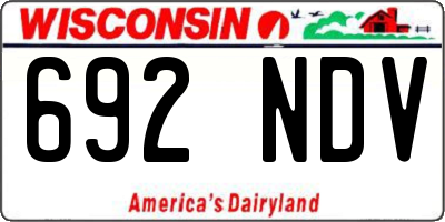 WI license plate 692NDV
