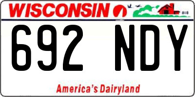 WI license plate 692NDY