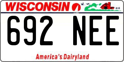 WI license plate 692NEE