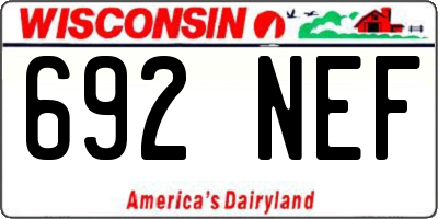 WI license plate 692NEF