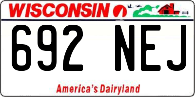 WI license plate 692NEJ