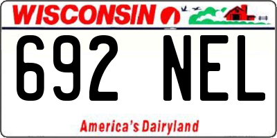 WI license plate 692NEL
