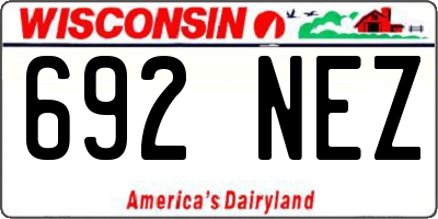 WI license plate 692NEZ