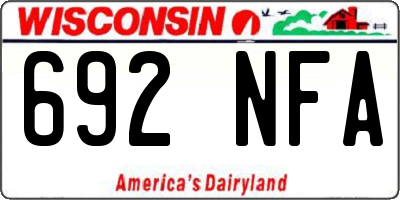 WI license plate 692NFA