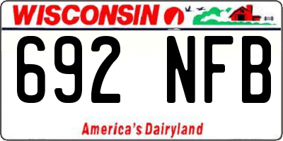 WI license plate 692NFB