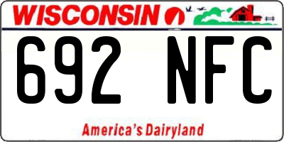 WI license plate 692NFC