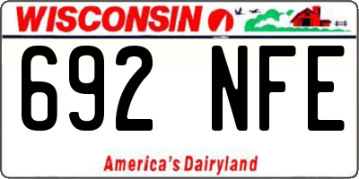 WI license plate 692NFE