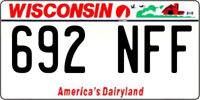 WI license plate 692NFF