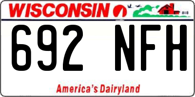 WI license plate 692NFH
