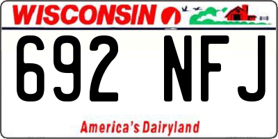WI license plate 692NFJ