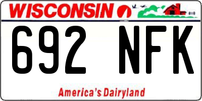 WI license plate 692NFK