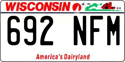 WI license plate 692NFM