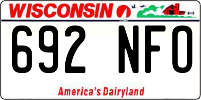 WI license plate 692NFO