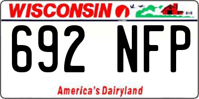 WI license plate 692NFP