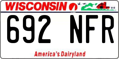 WI license plate 692NFR