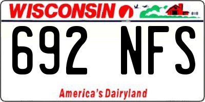 WI license plate 692NFS