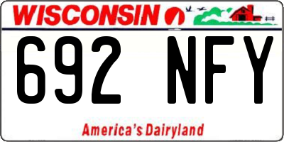 WI license plate 692NFY