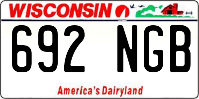 WI license plate 692NGB