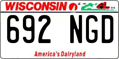 WI license plate 692NGD