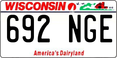 WI license plate 692NGE