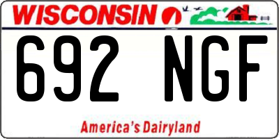 WI license plate 692NGF