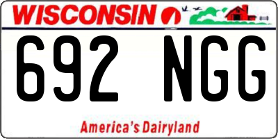 WI license plate 692NGG
