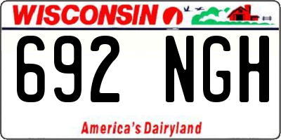 WI license plate 692NGH