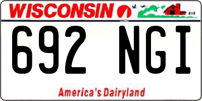 WI license plate 692NGI