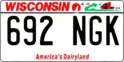 WI license plate 692NGK