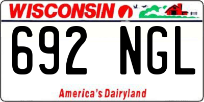 WI license plate 692NGL