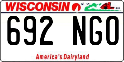 WI license plate 692NGO
