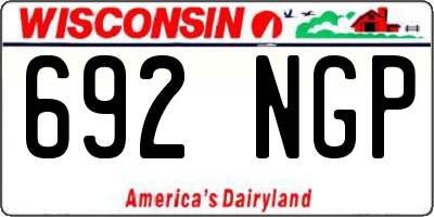 WI license plate 692NGP