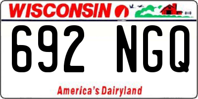 WI license plate 692NGQ