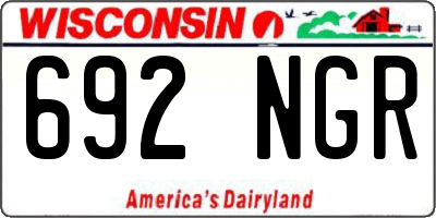 WI license plate 692NGR