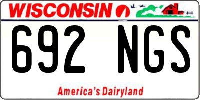 WI license plate 692NGS