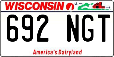 WI license plate 692NGT