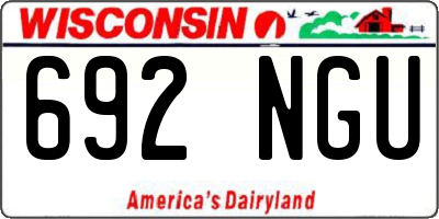WI license plate 692NGU