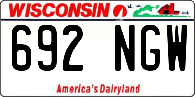 WI license plate 692NGW